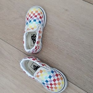 Toddler rainbow checkered vans